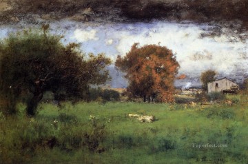  Inness Oil Painting - Early Autumn Montclair2 Tonalist George Inness